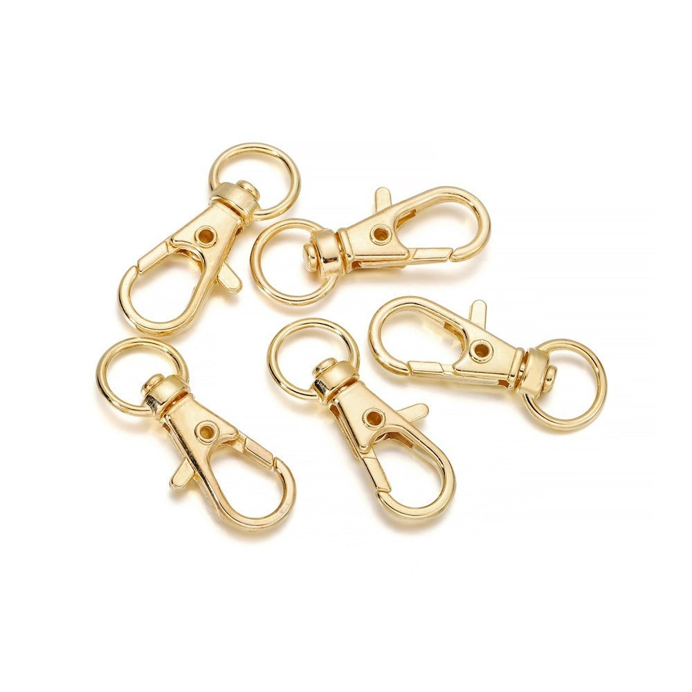 5 x Lobster Clasp DIY Light Gold Keychain