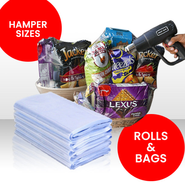 Hamper Heat Shrink Wrap Pembalut Plastic Wrap Untuk Hamper 40cm 50cm 60cm 80cm wrap roll and bag