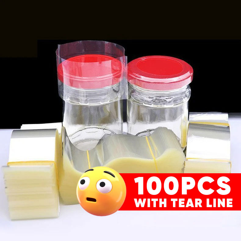 100pcs Heat shrink band lid plastic cap sealer for penutup balang kuih sambal glass jar container bottle