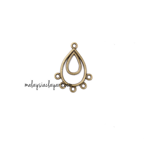 Tear Drop Vintage Frame Zakka Charm Earring