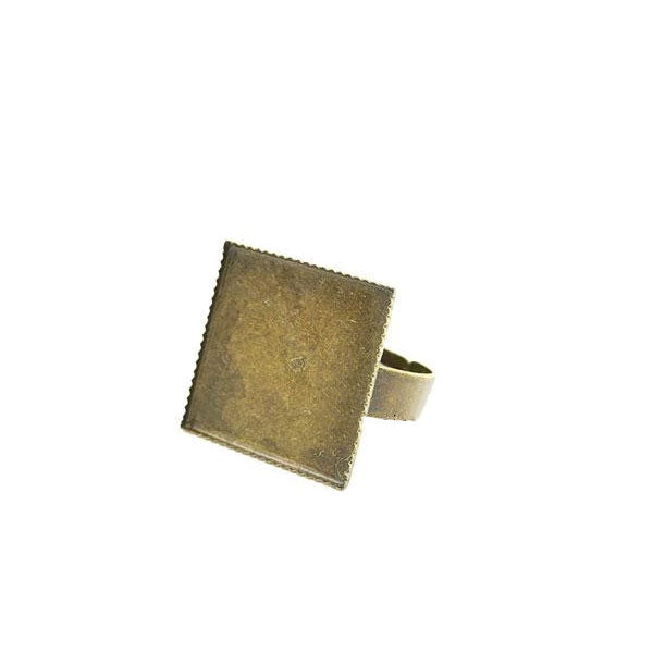 1 x Bronze Square Ring Setting DIY Base Ring