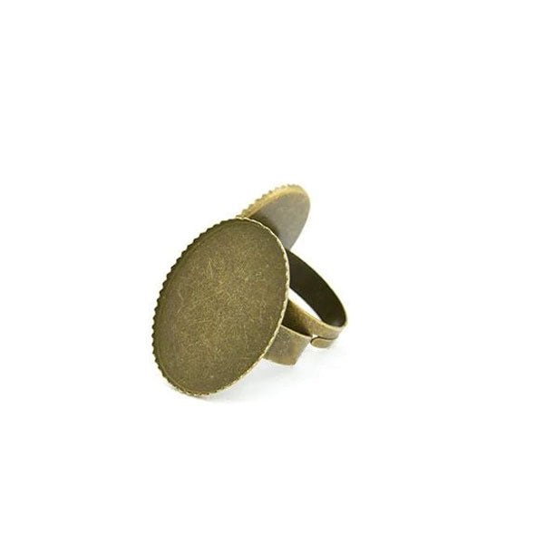 1 x Zakka Bronze Oval Ring Setting DIY Base Ring