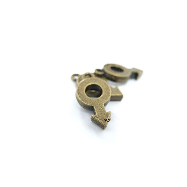 1 x Man Bronze Vintage Zakka Charm