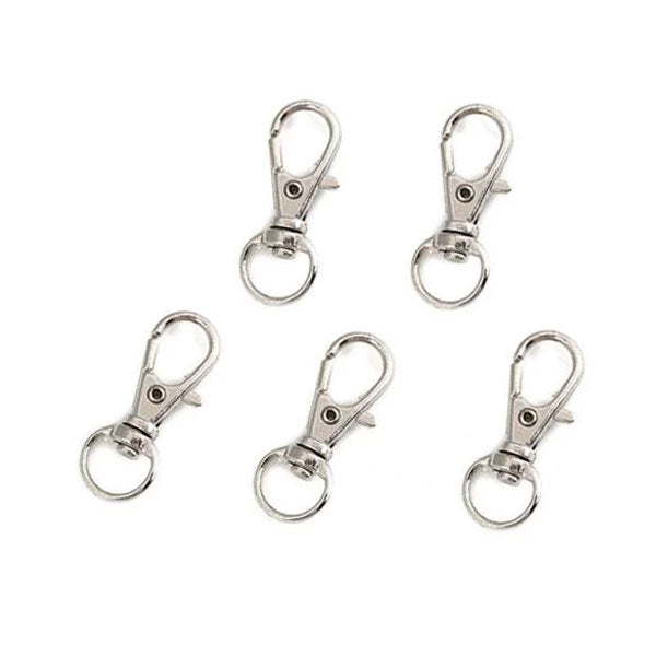 5 x Lobster Clasp DIY Keychain Silver