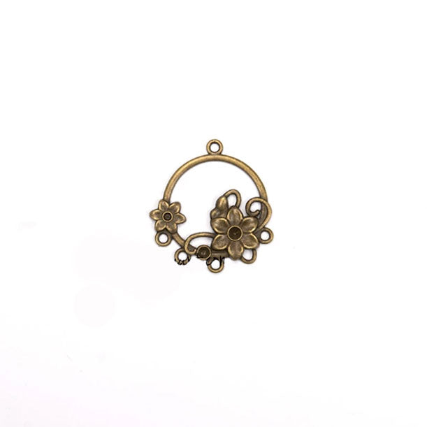 Alloy Flower Vintage Frame Zakka Charm Earring