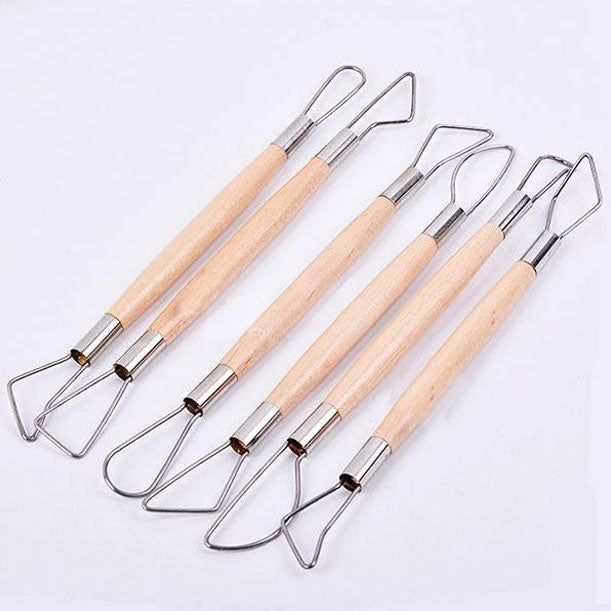 6 PCS Double Ribbon Sculpture Cutter Clay Carving Pottery Hand Tool Craft Set