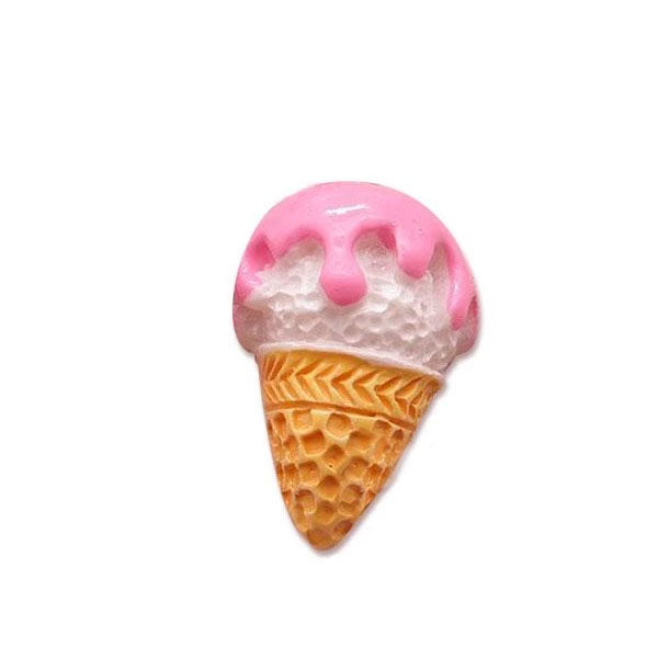 1 x Pink Strawberry Drizzle Ice Cream Decoden | Cute Cabochons