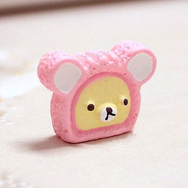 2 x Pink Rillakuma Cake Slice Decoden | Cute Cabochons