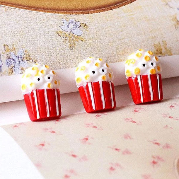 2 x Popcorn Decoden Charm | Cute Cabochons