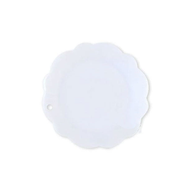 Miniature White Round Shaped Dessert Plate With Frill