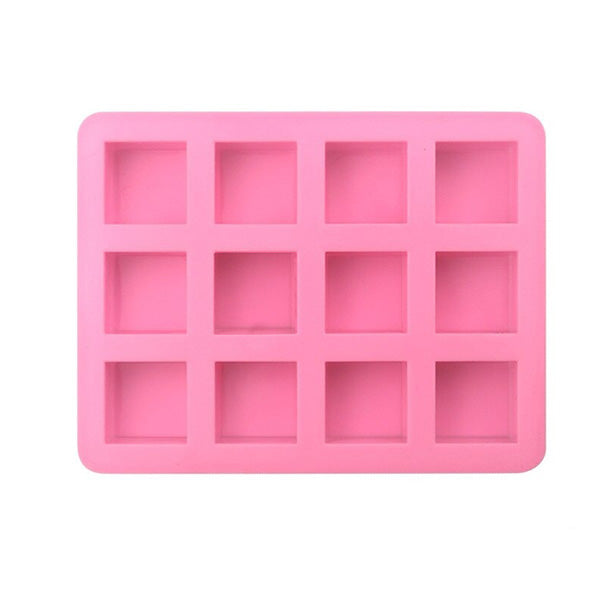 Square 12 cavity Silicone Mold Chocolate, Pudding, Soap Making