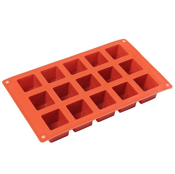 Square 15 cavity Silicone Mold Chocolate, Pudding, Soap Making