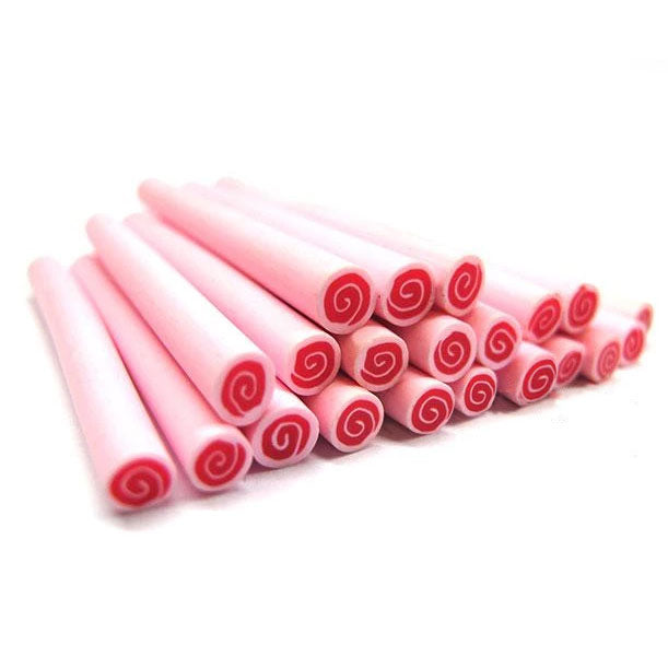 1 x Kamaboko Pink Polymer Clay Cane