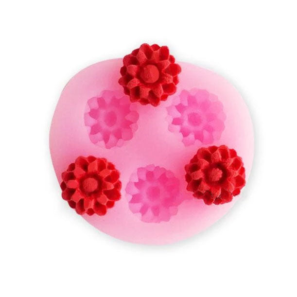 Mini Dahlia Flower Silicone Mold - 3 Cavity