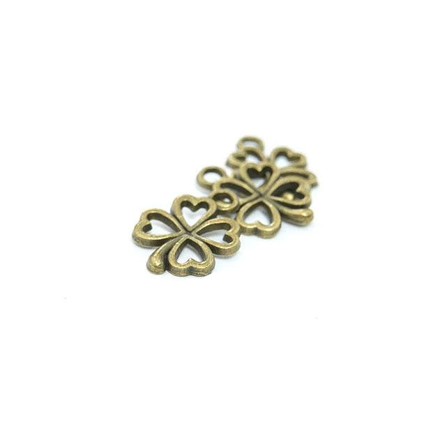 1 x 4 Leaf Clover Bronze Vintage Zakka Charm