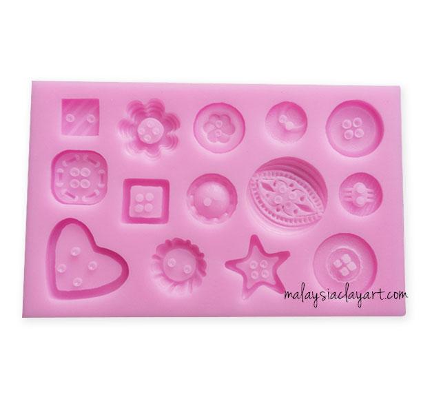 Buttons Silicone Mold - 14 Designs