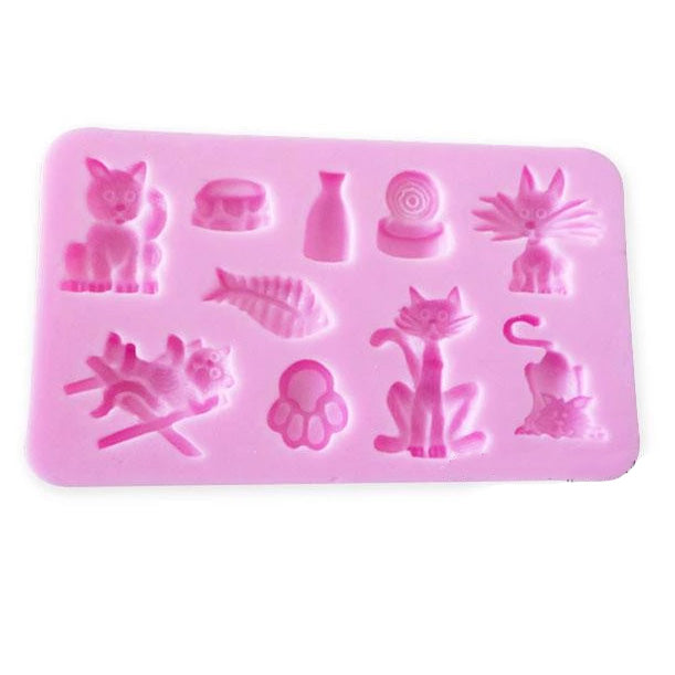 Cat Fish Kitten Pet Theme Silicone Mold