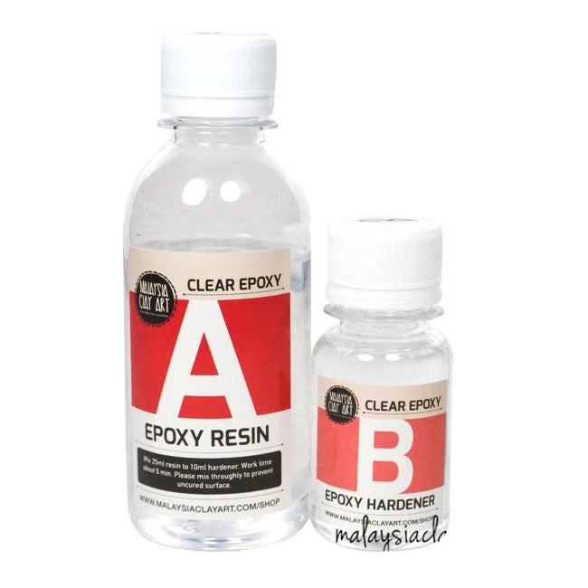 Epoxy Resin 200G (150G + 50G) Clear projek Rbt Sekolah Tingkatan 2 3 membuat Acuan Dan Model Malaysia Clay Art