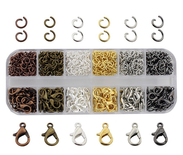 Accessories Kit, 10 types, Earring Hook, Lobster Clasp, Crimp Bead