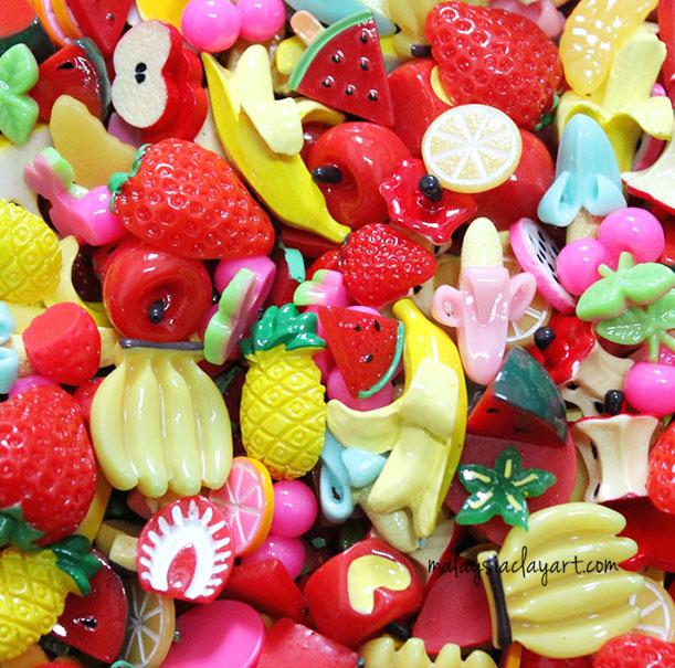 10 x Fruit Assorted Mix Kawaii Decoden Kit Cute Cabochons