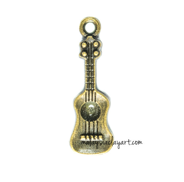 1 x Guitar Necklace Pendant Frame Bronze