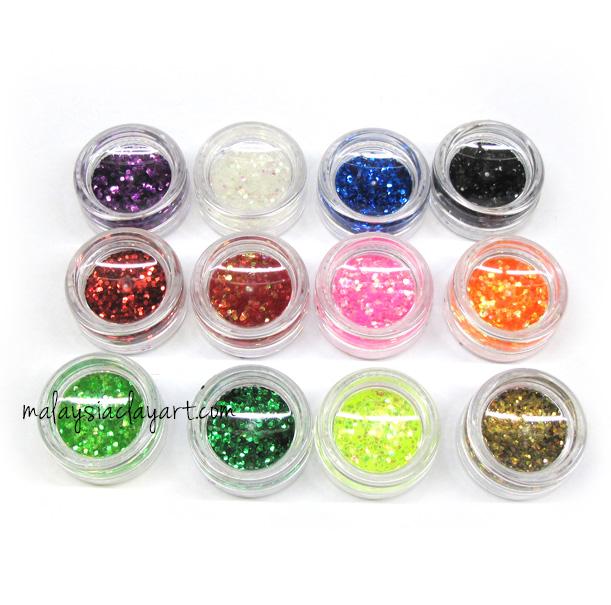 12 Colors Set Hexagonal Acrylic Glitter