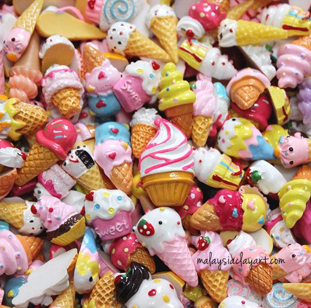 10 x Ice Cream Assorted Mix Kawaii Decoden Kit Cute Cabochons