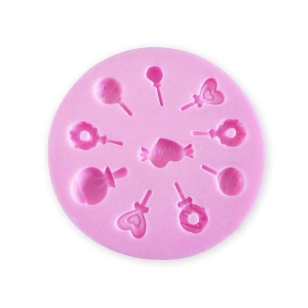 Cute Candy Lollipop - 10 Cavity Silicone Mold