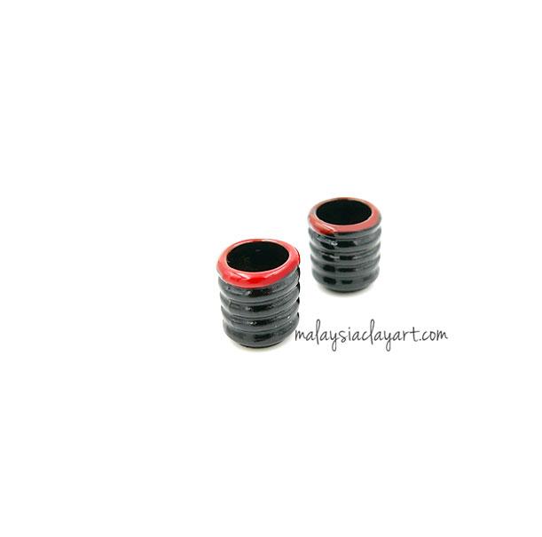 2 x Black Tea Cup Miniature Food