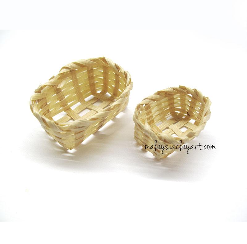 2 x Rattan Basket Miniature