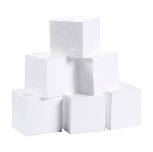 Styrofoam Square Block Shape (10cm) for Sculpture, Modeling, DIY Arts and Crafts