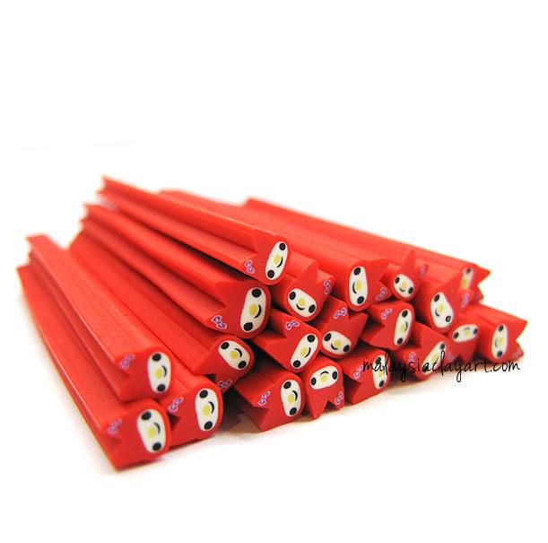 1 x Cute Red Rabbit Polymer Clay Cane