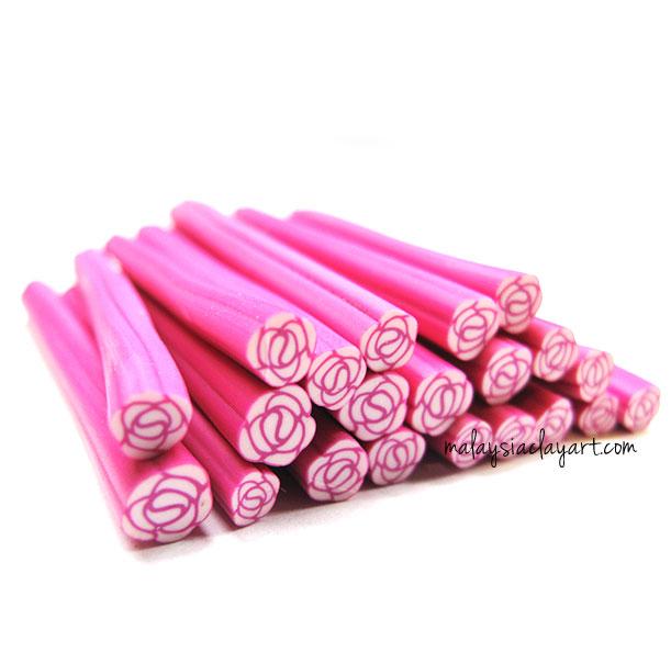 1 x Pink Flower Polymer Clay Cane