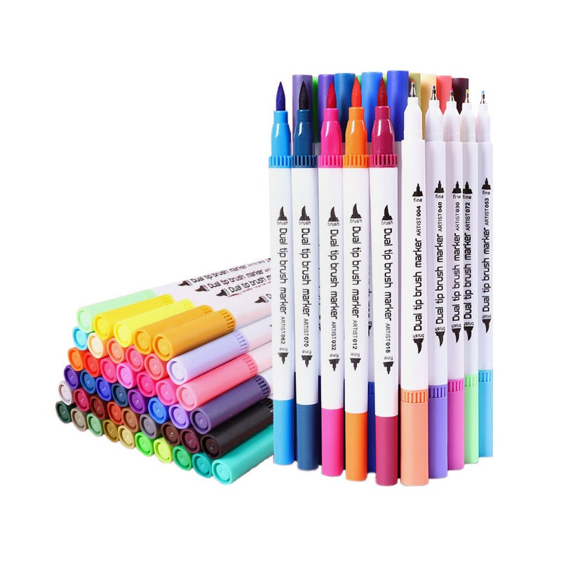 Dual Brush Marker Pen 12 Color Set coloring Books, Drawing, Writing