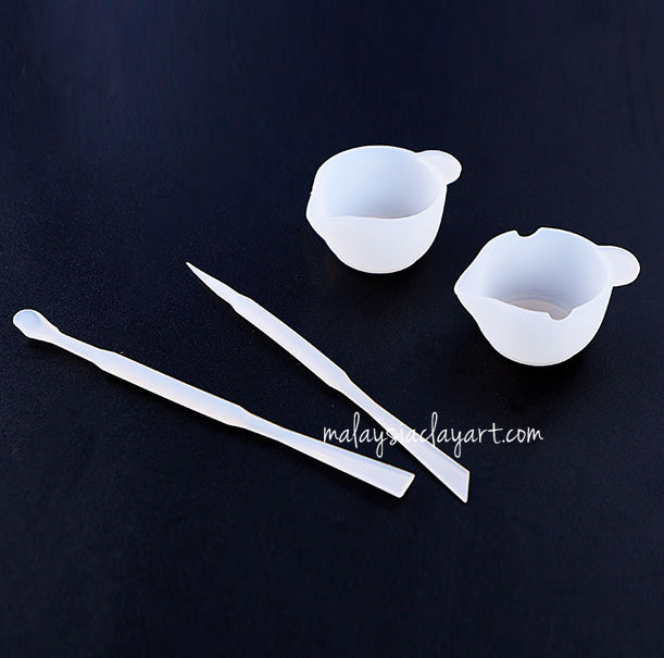 Silicone Mixing Cups Plus Sticks Sets - Reusable For Mixing