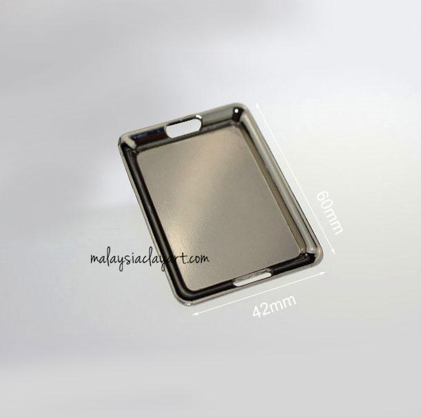 1 x Miniature Silver Tray 6cm x 4.2cm