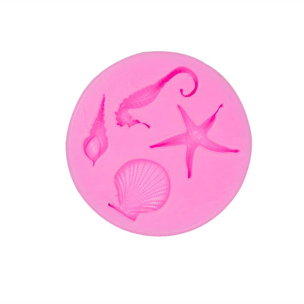 Seashell Seahorse Star fish Silicone Mold - 4 Cavity