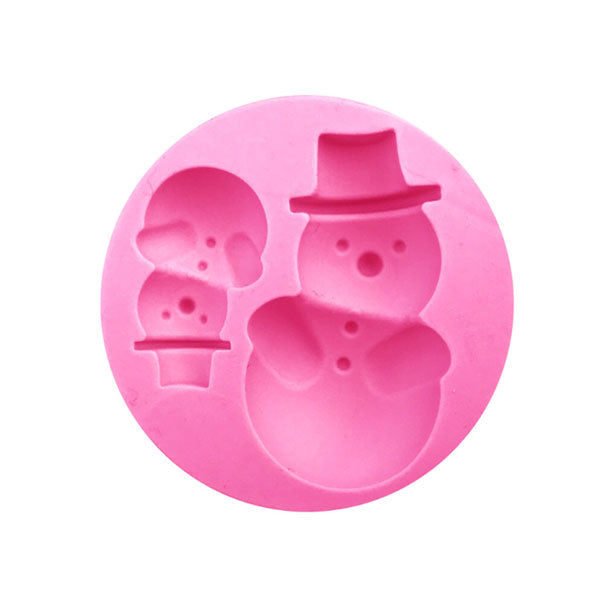 Snowman Christmas Element Silicone Mold - 2 Cavity