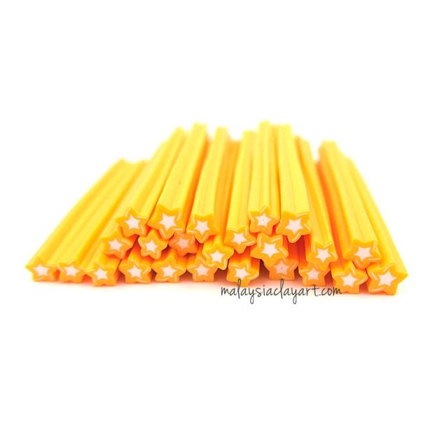 1 x Orange Star Polymer Clay Cane