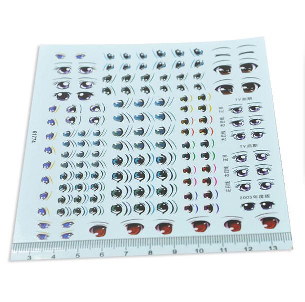 Anime Eyes Sticker | Eyes Decal Sheet Design B