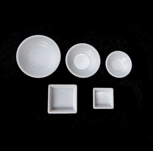 5 pcs white bowl and plate set