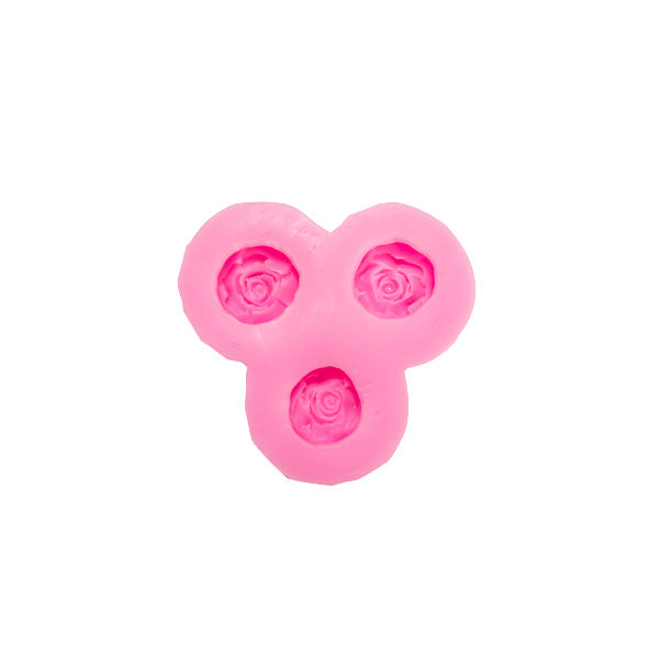 Medium Roses Flower 3 Cavity Silicone Mold